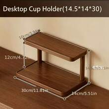 Vintage-Style High-Quality Storage Rack | 2-In-1 Kitchen Cup Holder + Desk Organizer, Combining Aesthetics And Practicality, Layered Design, Scientific Zoning Storage, Bid Farewell To Messy Desktops. Can Hold Books, Stationery, Cosmetics, Tableware, Kitchen Cup Rack, Desk Organizer, Keeps Small Spaces Tidy! - A - View 6