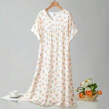 Vestido de dormir con estampado Floral para mujer, ropa de dormir holgada para el hogar, camisón bonito con estampado de cereza, novedad - MH-4 - Ver 5