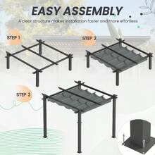 Retractable Awning, Adjustable Polyester Fabric With Buckle Holes, Outdoor Sun Shade, 81-90% UV Protection, Tool-Free Installation, Suitable For Patio, Deck, Garden, UV Canopy, Outdoor Privacy Solution, Design, Camping Equipment - Multicolor - View 11