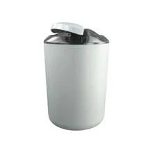Freestanding Cylinder Garbage Bin, 18x28cm Covered Plastic Trash Can With Removable Top Lid (Grey/Blue Variant) - Grey - View 2