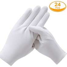 050     3 Pairs White Cotton Gloves For Dry Hands Eczema SPA Moisturizing - Work Glove Liners For Serving Costume Inspection-1 - 12 Pairs - View 6
