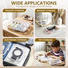 3PCS Clear Hard Shell Zipper Case, Transparent Hard Plastic Zipper Pouches For Travel Organization, Waterproof Toiletry Makeup Bags Cosmetic Pouches, Pencil Organizer Box Toys Storage (L: 11.8*9.8*2) - 3S - 查看 4