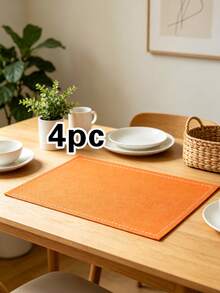 Bộ 1/2/4 tấm lót bàn bằng vải trang trí, thích hợp cho tiệc cưới, tấm lót bàn bằng nhựa PVC tối giản và phong cách, tấm lót máy pha cà phê, thảm cách nhiệt chống trượt, thích hợp cho tiệc cưới, lễ hội, dã ngoại, tiệc sinh nhật. - Nhiều màu - Xem 34