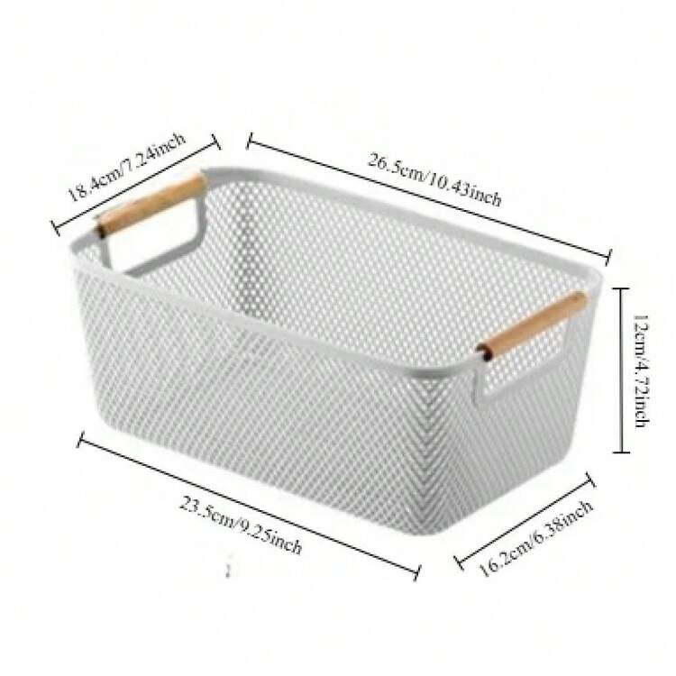 Cesta de almacenamiento hueca multifuncional, mesita de noche para baño, cocina, cesta de almacenamiento de frutas y verduras - gris - Añade 11