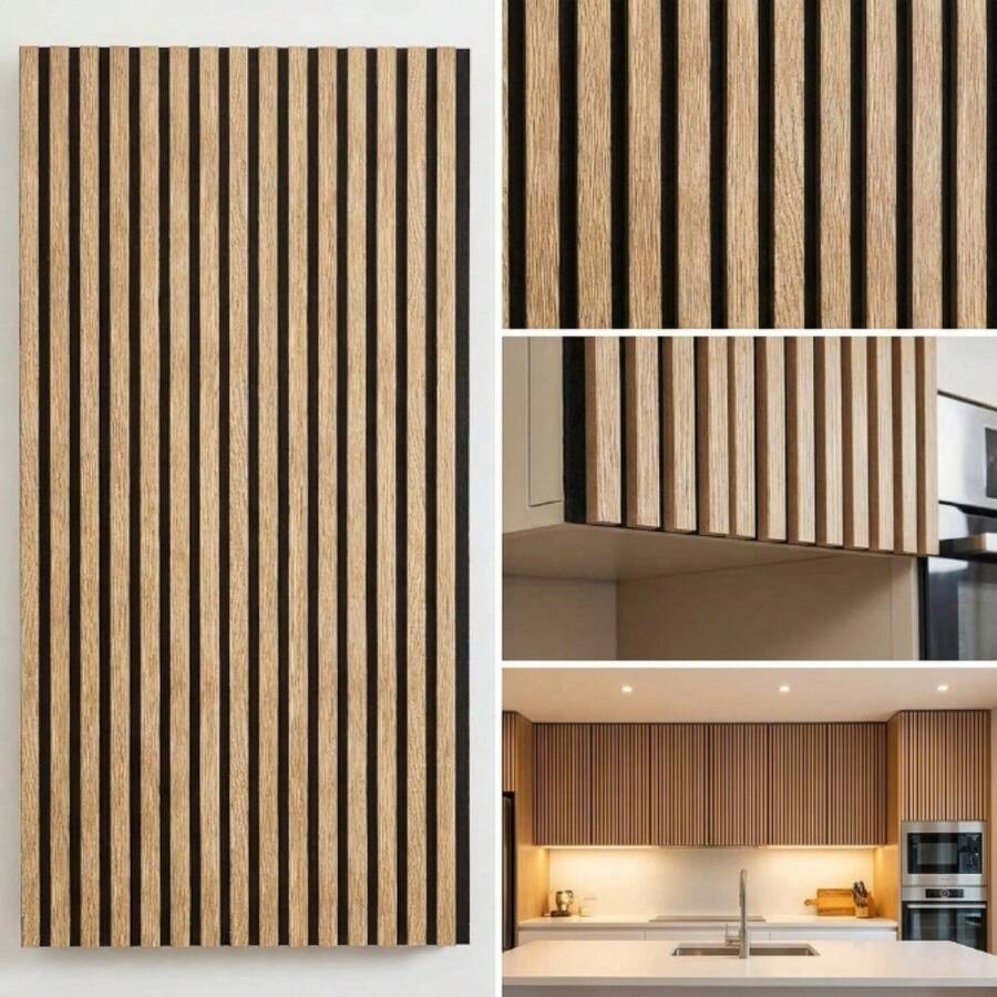 ucdfi 1 Roll Indoor Decorative Wood Grain Wallpaper Self-Adhesive Removable Waterproof Vinyl Wall Sticker Suitable For Bedroom Decoration Wall Kitchen Sticker - Light Brown - Grille - View 1