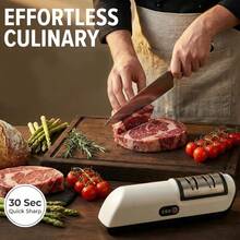 Professional USB Rechargeable Electric Knife Sharpener, 2-Speed Grinding, Electric Kitchen Knife Sharpening Tool, Suitable For Kitchen Knives, With Sharpening And Polishing Functions, Applicable To Various Straight-Edged Knives - Multicolor - View 4