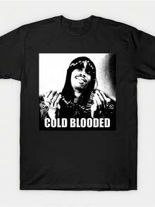 Camiseta Cold Blooded, Camiseta de Algodón con Gráfico Cold Blooded Chappelle, Camiseta Casual de Cuello Redondo y Manga Corta, Tejido de Algodón Transpirable, Ligeramente Elástica, Top de Moda de Verano, Corte Regular, Camiseta de Moda de Verano - Negro - Ver 7