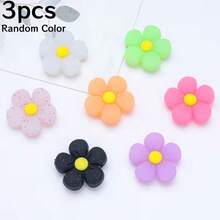 2/3/5/7Pcs Macaron Color Soft Rubber Flower Accessories DIY Handmade Hair Clip Hair Tie Materials Cream Glue Phone Case Decoration Accessories Colorful 3D Small Flower Ornaments Random Style Color - Multicolor - View 17