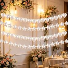 12 piezas Guirnalda de perlas falsas blancas grandes con forma de corazón, adecuada para escaleras del hogar, bodas, árboles de Navidad, decoraciones de fiesta, decoración de colgantes de perlas grandes, decoración de fondo, accesorios fotográficos, bodas y fiestas - Donación de amor - Ver 7