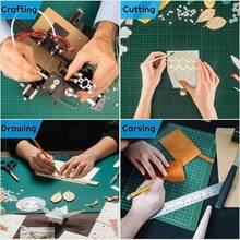 1pc Extra Large Self-Healing Cutting Mat - A1/A2/A3 Size, With Grid Lines And Diagonal Cut Guides, Suitable For Fabric, Paper, Cardboard - Heavy Duty Craft, DIY, Office, School, Technical Drawing - Compatible With Cutting Machines (Fits A0-A3 Paper Sizes) - Green Grid Layout And White Borders For Precise Alignment - Durable Smooth Surface, Long-Lasting, Large Craft Cutting Mat, Hobby Cutting Mat - Multicolor - View 5