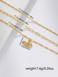 Nooxian 3pcs/Set Women Bracelets Set, Bohemian Summer Beach Style, Includes Golden Electroplated Multi-Layer Basic Chain, Wave Chain, Paper Clip Chain, Figaro Chain, Copper Zirconia Octopus Pendant, Multi-Layer Stacking Bracelets, Ocean Series Jewelry Gift - Yellow Gold - View 5