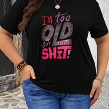 Plus Size - Women's Plus Size T-Shirt 024 - Black - View 1