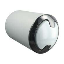 Freestanding Cylinder Garbage Bin, 18x28cm Covered Plastic Trash Can With Removable Top Lid (Grey/Blue Variant) - Grey - View 5