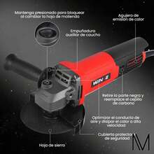 WANSE 115mm Mini Angle Grinder For Multi-Materials With 20000 Rpm - A - View 3