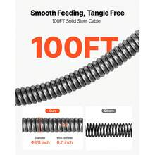 Drain Cleaner Machine 100 FT X 3/8 Inch, Auto Feed Sewer Snake Auger, Portable Drain Cleaning Machine With Climbing Wheels, Adjustable Drum, 8 Cutters & Foot Switch For 2" To 4" Pipes - 查看 4