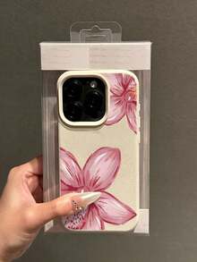1 pieza Funda de teléfono con diseño de flor de loto, compatible con Apple 17 Pro Max/17 Air/16 Pro Max/15 Pro Max/16E/14 Plus/13/12/11/XR/XS Max, elegante y sofisticada, fresca y dulce en general, adecuada para amantes de las flores y quienes buscan regalos románticos de cumpleaños, accesorios de teléfono - Beis - Ver 3