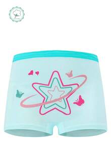 4pcs/Pack Girls' Soft Comfortable Cute Rainbow Butterfly Briefs - Multicolor - View 3
