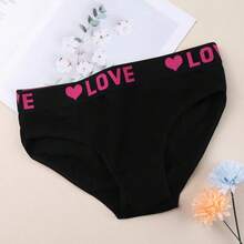 1pc Women's Plus Size Seamless Breathable High Elastic Panties - Solid Color With "LOVE" Letter Decor, Comfortable Supportive Underwear, Soft Fabric, Suitable For All Seasons As Clothing Gift - View 13