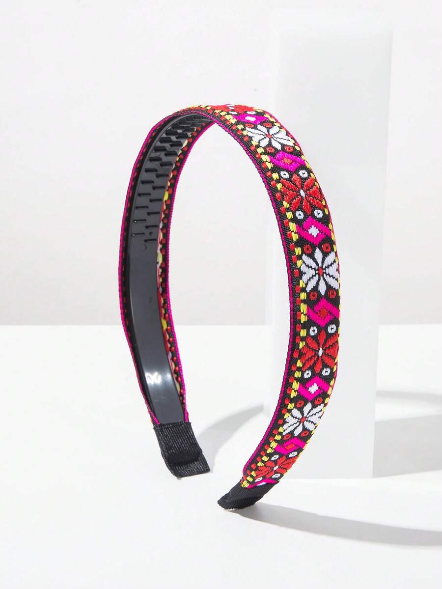 1pc Fashionable Gorgeous Rainbow Chocolate Crumble Hair Hoop Hair Accessory - FG980 Red Rose White - View 1