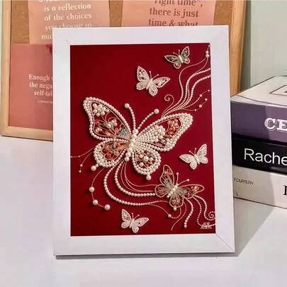 17x22cm Butterfly Diamond Painting Kit - Pearl Painting, DIY Art, Home Decor Gift