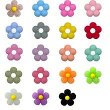 2/3/5/7Pcs Macaron Color Soft Rubber Flower Accessories DIY Handmade Hair Clip Hair Tie Materials Cream Glue Phone Case Decoration Accessories Colorful 3D Small Flower Ornaments Random Style Color - Multicolor - View 2