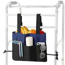 Walker Bag Walker Baket For Folding Walker With Cup Holder 7 Pocke With Adjutable Trap Rope Foldable Walker Acceorie For Enior Blue And Black - EBlue Black - View 1