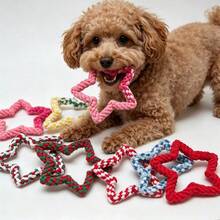 1Pc Star Shaped Dog Rope Chew Toy, Durable Five-Pointed Star Knot Toy For Aggressive Chewers, Tough Bite-Resistant Interactive Tug Of War Toy For Small/Medium Dogs, Teeth Cleaning & Boredom Relief Pet Training Toy - Multicolor - View 8