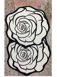 1 pieza Alfombra de baño con rosa blanca, de diatomita, alfombra de baño, alfombra de puerta, alfombra pequeña, alfombra, alfombra, decoración del hogar, alfombra de área pequeña, alfombra de exterior, decoración del hogar, alfombra de área, alfombra de dormitorio, alfombra lavable, regalo del Día de la Madre - Multicolor 1 - Ver 2