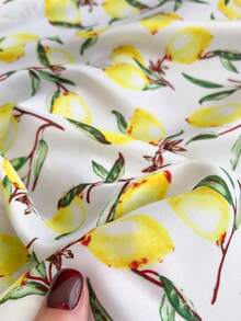 1 chiếc khăn lụa satin in hình quả chanh tươi, kích thước 65*65cm, khăn vuông mỏng, khăn quàng cổ/khăn choàng đa năng, phù hợp cho mọi mùa, dùng hàng ngày, dự tiệc, du lịch. - Màu vàng - Xem 4