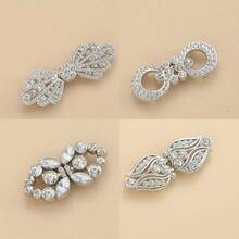 1Pc/2Pcs Elegant Button, Fur Coat Decorative Button, Rhinestone Decor, Suitable For Cape, Jacket, Coat, Trench Coat And Shawl, Invisible Sewing Hole Design, Traditional Cheongsam Button, Hand-Sewn Style - Multicolor - View 10
