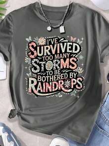 Camisetas de manga corta tallas grandes "Too Many Storms" - Gris - Ver 8