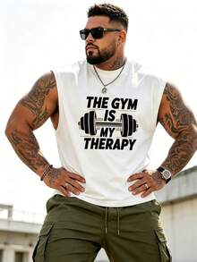 Plus Size Men's T-Shirt, Summer Men's Casual Crew Neck Tank Top, Versatile And Slimming, Fresh And Energetic Sports - White - View 5