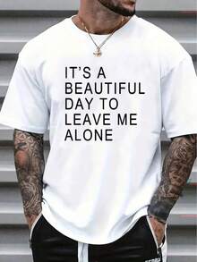 Camiseta de Hombre Cómoda Cuello Redondo Casual Algodón Mangas Cortas Suave Transpirable Top Ropa de Hombre Camiseta Verano Primavera Ropa de Calle Tela de Algodón Impresión de Letras a la Moda - Blanco - Ver 3