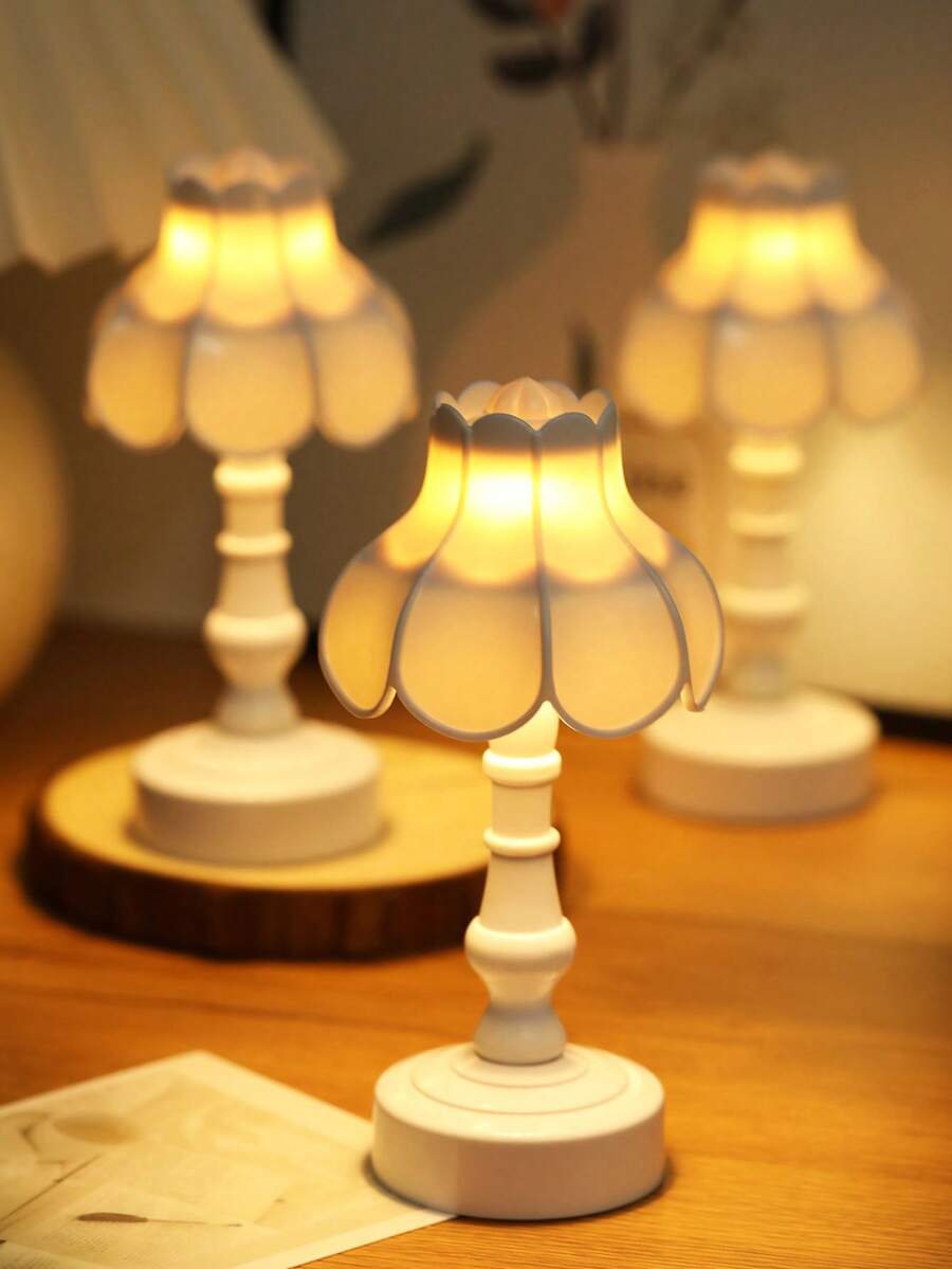 1个莲花造型LED迷你台灯,桌面装饰灯,儿童卧室床头灯,客厅装饰夜灯,桌面装饰迷你夜灯 - 黃色 - 查看 1
