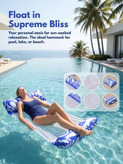 1 Pack Inflatable Adult Floating Bed, Multifunctional Water Hammock, Swimming Pool Accessories