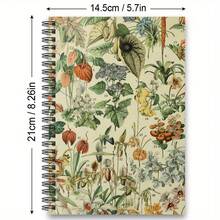 1pc Vintage Embossed Wild Flower Cottage Style Floral Spiral Notebook, Suitable For Note Taking, Journaling, Making Lists, Or As A Gift For Family And Friends - M - View 3