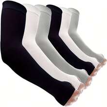 6-Pair Sun Protection Sports Arm Sleeves For Men And Women - Tattoo Cover-Up Style - 50-Piece Cooling Arm Sleeve Set, Suitable For Golf, Cycling, And Other Sports, With Thumb Hole Design, Sun-Protective, Breathable, Loose-Fitting Sports Style - Ultra-Breathable, Moisture-Wicking, Quick-Drying, Ideal For Summer Outdoor Activities - 6pair - View 2