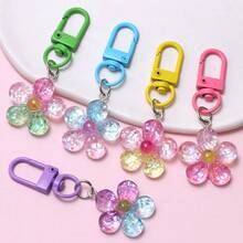 Flower Keychain. Small Flower Bag Charm. Bag Charm. Flower Pendant. Accessories Earphone Case Car Decor Halloween Transparent Flower Keychain Cute Keychain Pendant Bridesmaids Gift - Multicolor - View 2