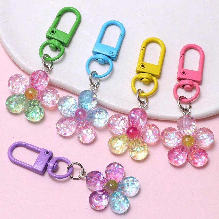 Flower Keychain. Small Flower Bag Charm. Bag Charm. Flower Pendant. Accessories Earphone Case Car Decor Halloween Transparent Flower Keychain Cute Keychain Pendant Bridesmaids Gift