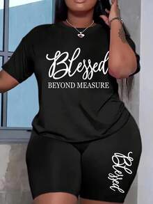 Conjuntos de talla grande para mujer, conjuntos de 2 piezas, ofertas y , todo barato, elegante, Verano - Negro - Ver 4