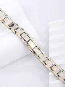Vòng tay thép không gỉ thời trang, đa năng, tối giản - Bạc - Xem 5