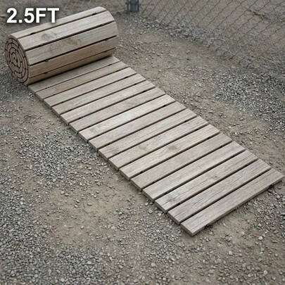 16.7FT Roll-Out Wooden Garden Walkway, Non-Slip Weather-Resistant Outdoor Pathway For Lawn, Patio, Yard And Flower Bed Border
