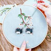 2 chiếc giá đỡ kim nam châm hình mèo tráng men, đồ trang trí đựng kim may thủ công, cố định kim thêu + phụ kiện trang trí đa năng/sử dụng kép. - Mèo đen - Xem 7