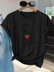 Dam-T-shirts - Svart - Visa 1