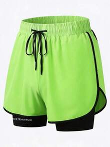 Women's Quick-Dry Yoga Shorts - Lightweight And Breathable Sports Shorts, Summer Black Elastic Fitness Shorts For Women - 綠色的 - 查看 11