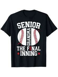 Camiseta de béisbol para abuela mayor, el último inning, diseño de béisbol negro con texto para celebración de graduación - Negro - Ver 6