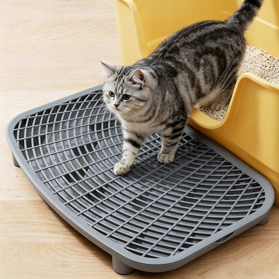 Cat Litter Box Splash Guard Mat, Detachable And Washable Cat Litter Absorption Mat, Elevated Cat Litter Absorption Mat