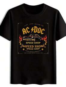 Camiseta impresa de una sola pieza con diseño de banda de rock vintage, cuello redondo, mangas cortas, top de poliéster de verano. Incluye música popular, canciones de rock, bandas de heavy metal, bandas de punk, etc. Vintage, Ropa de Hombre, Esencial para el Verano, Viajes, Citas, Playa - Negro - Ver 7