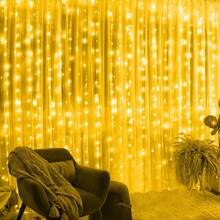 19.6ft X 9.8ft Warm Light LED Fairy String Lights, USB Powered With Remote Control, Multiple Modes, For Christmas, Indoor, Room, Party And Holiday Decoration - USB Curtain Light String - View 4