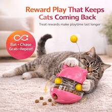1pc Interactive Swing Cat Toy With Snack Reward, Indoor Smart Cat Entertainment Ball - Multicolor - View 5